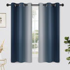 Yakamok Room Darkening Ombre Curtains 63 Inch Length, Light Blocking Grommet by Yakamok