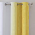 Estelar Textiler Yellow and Greyish White Blackout Curtains - Image 4