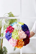 Hydrangea Silk Flowers Heads with 10 Stems Burgundy Artificial Hydrangea Flower Head for Wedding Centerpieces Bouquets DIY Floral Decor Home Decoration