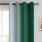 Yakamok Dark Green Ombre Curtains 84 Inches Long, Light Blocking Gradient Color - Image 3