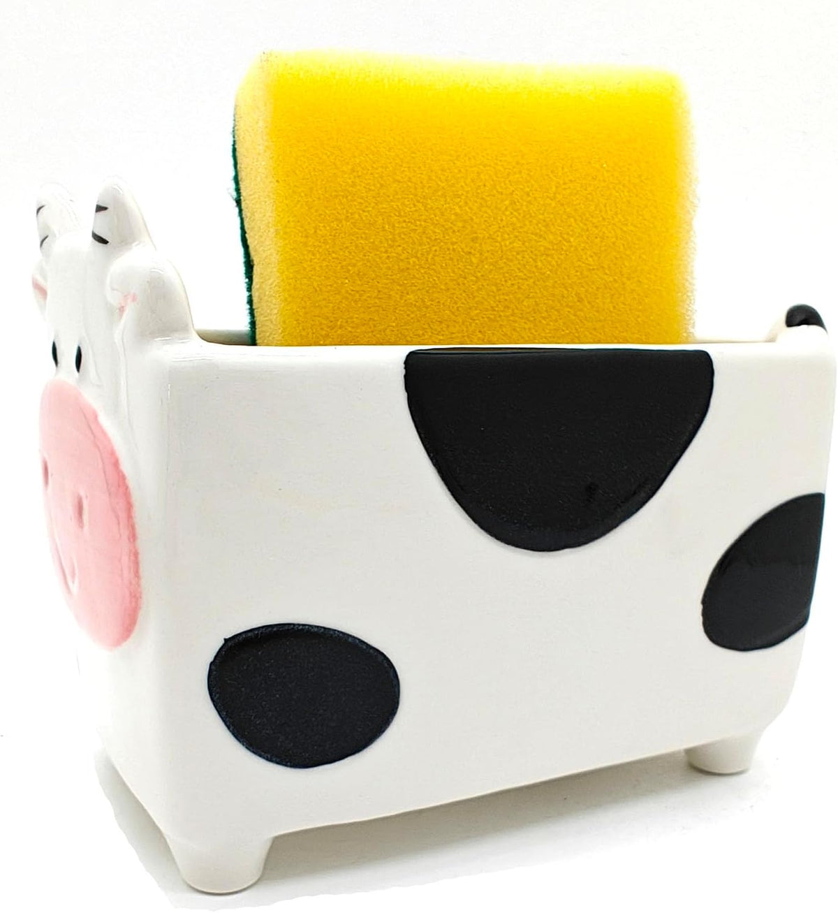 Cute Kitchen Accessories Cow Sponge Holder Home Decor Design Ceramic Kitchen Sponge Holder Cow gift Ideal Gifts for Women, Mom or Birthdays