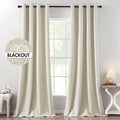 MIULEE 100% Blackout Linen Textured Curtains by MIULEE