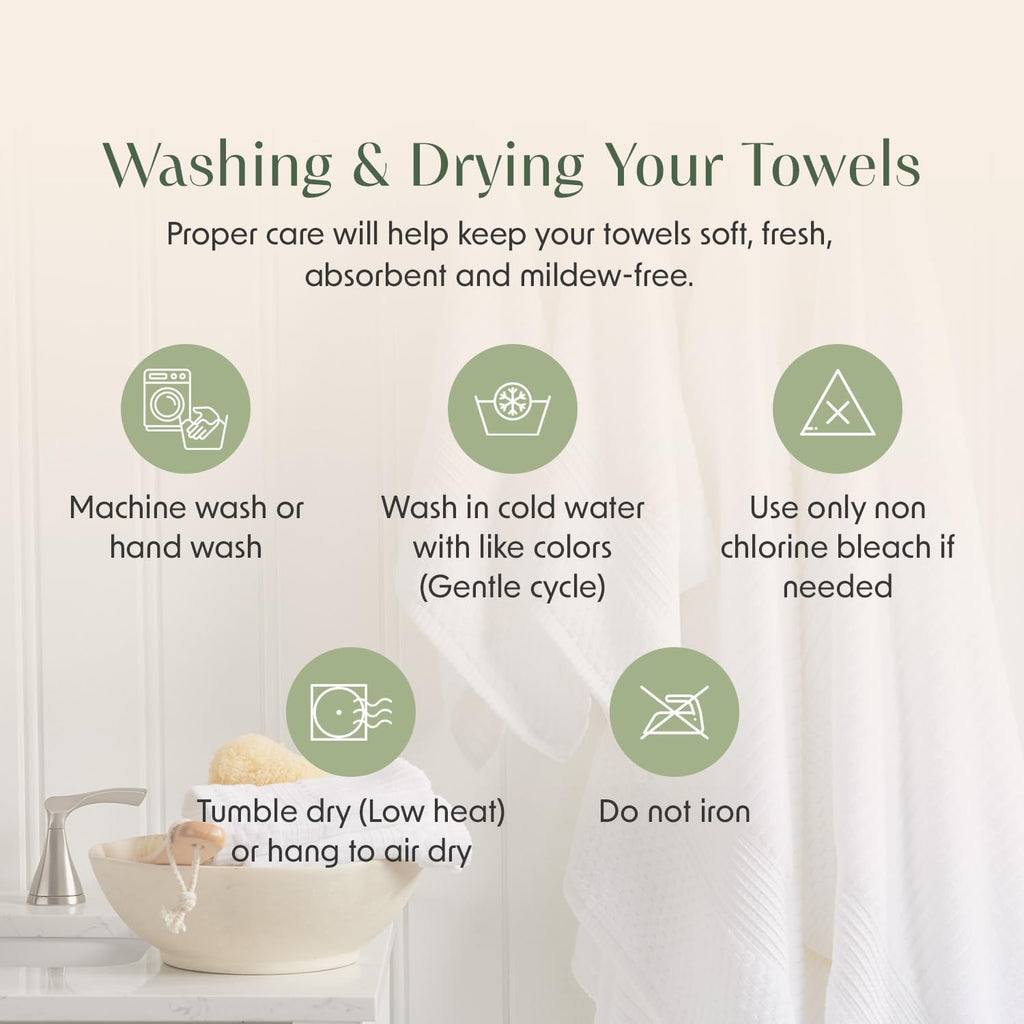 100% Cotton Bath Towel Set | 6-Piece Set | Textured | Blue