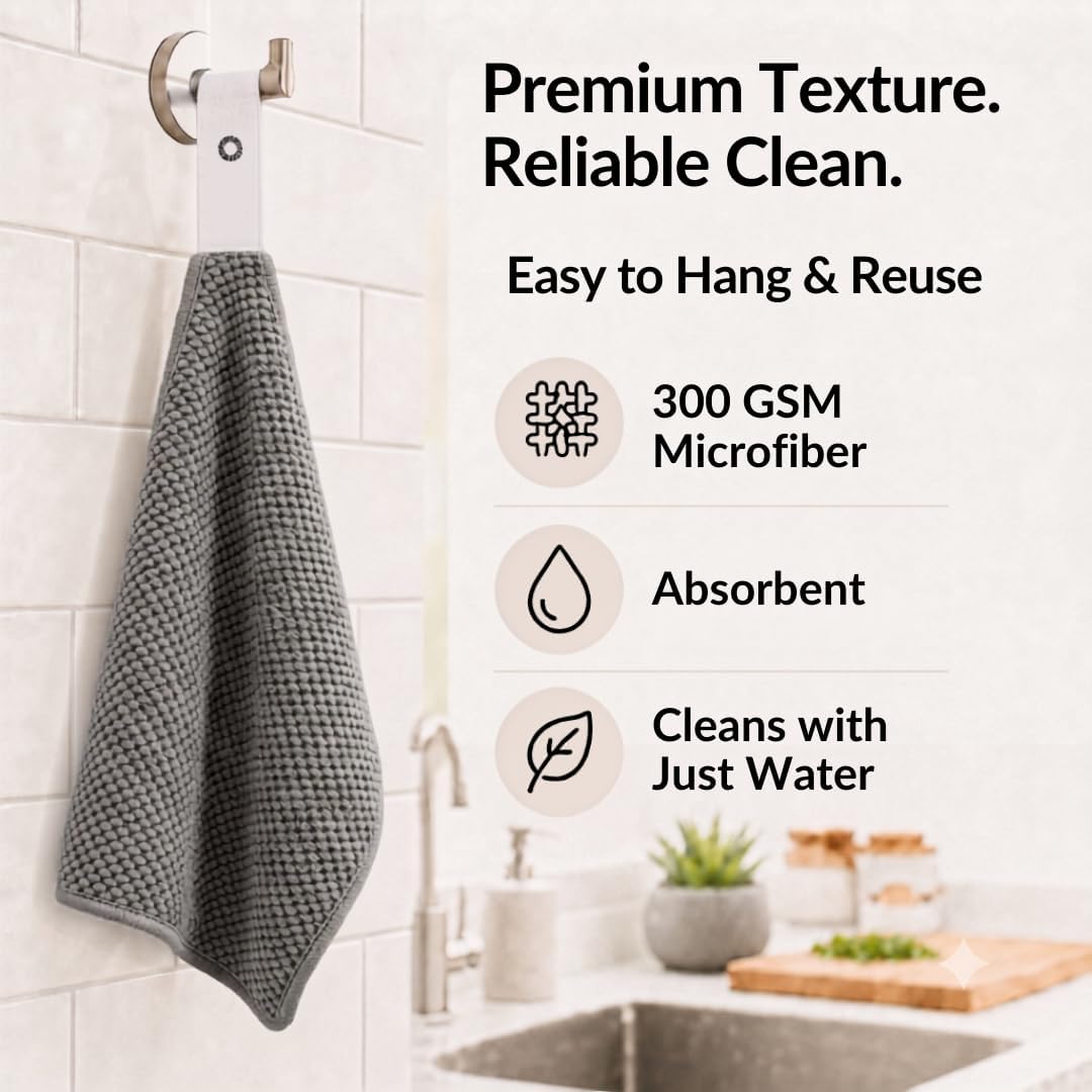 Solyra Non-Toxic Microfiber Kitchen Cleaning Cloths, 6 Pack, 12 x 12 in