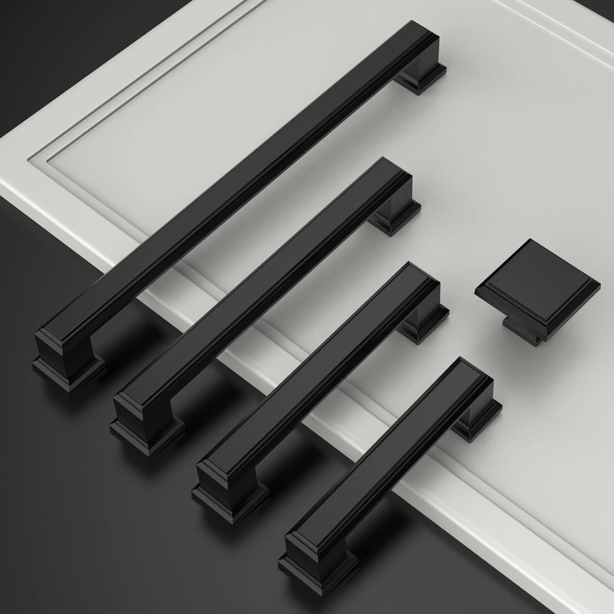 Asidrama 5 Pack 5 inch Matte Black Kitchen Cabinet Handles