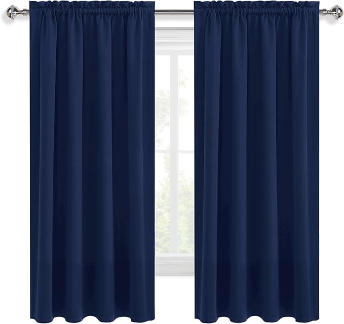 DWCN Short Blackout Curtains for Bedroom 54 Inches Long 2 Panels Set, Solid - Image 9