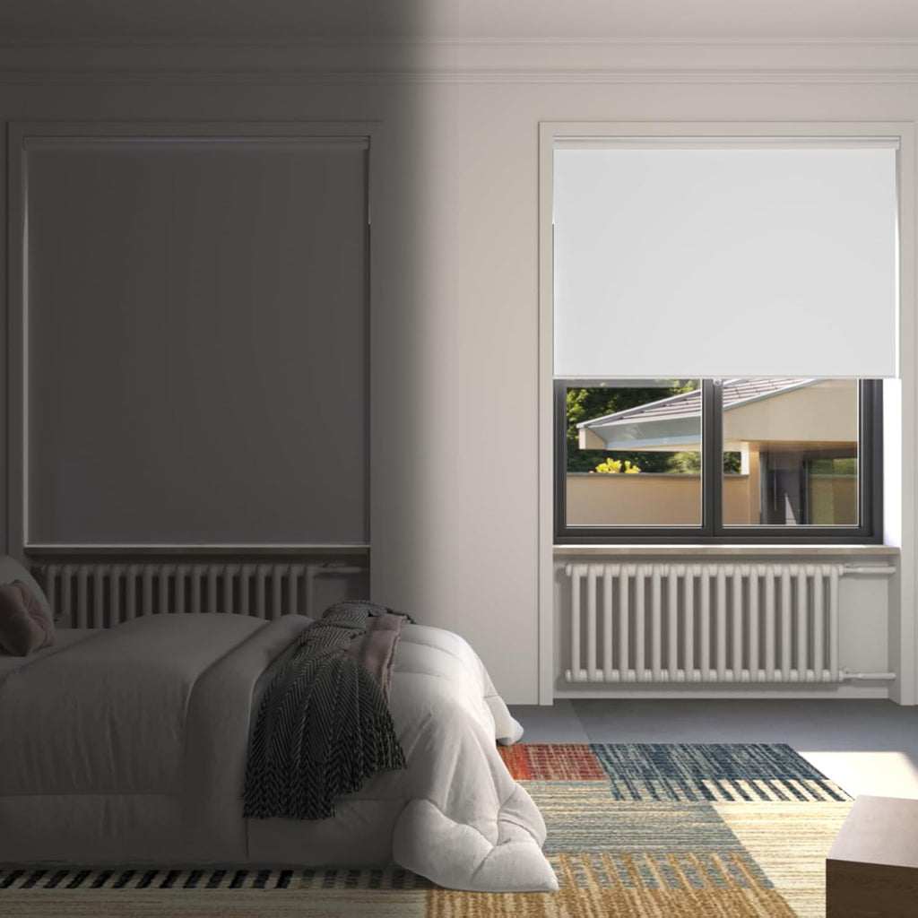 MYshade Blackout Cordless Roller Shades, Room Darkening Free-Stop Roll Up Blinds for Windows, Pull Down Blocking Blind for Home and Office, Easy to Install, 27" W X 72" H, White