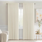 MIULEE Beige White Back Tab Blackout Curtains 72 Inches Long 2 Panels Set by MIULEE