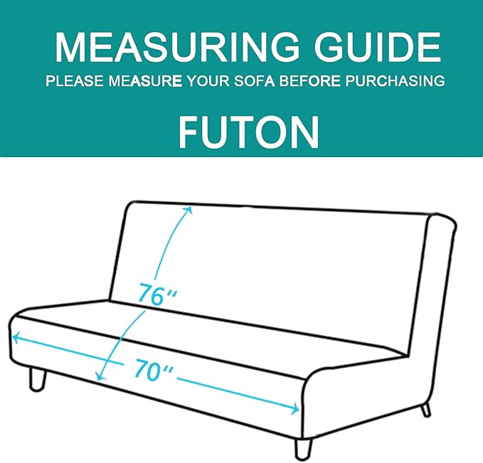 U-NICE HOME Futon Sofa Covers Reversible Sofa Slipcover Armless Furniture - Image 4