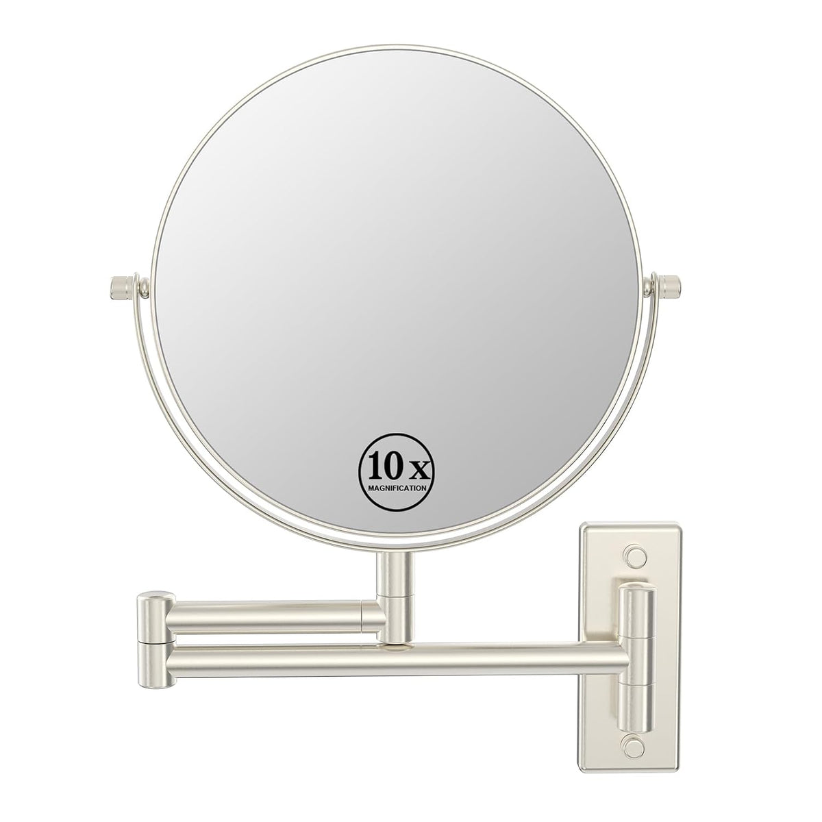 8" Wall Mounted Makeup Mirror with 1X 10X Magnification, Matte Black