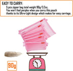 Zipper Mesh Bags, 5 Pack Pencil Pouch Set, Lightweight Nylon, Pink