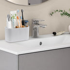 White Toothbrush Holder, 5 Slots Bathroom Storage Organizer