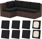 8Pcs Stretch Patio Cushion Covers, Outdoor Couch & Sofa Replacement Slipcovers by VORSHAPE