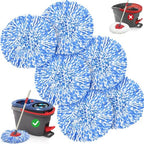 TidyBliss Spin Mop Head Replacement Compatible with O Cedar Triangle Swivel Mops, 6 Pack Microfiber Spin Mop Refills Replace Head Cleaning Floors for O-Cedar RinseClean 2 Tank System