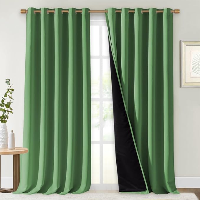 NICETOWN Full Shading Curtains for Windows, Forest Green, 70 inches W x 95 by NICETOWN