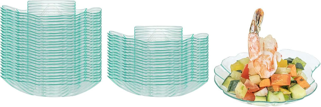 Restaurantware 3.3 Inch Shell Appetizer Plate 100 Disposable Plastic Appetizer Plate - Sturdy Shell-Shaped Black Plastic Cocktail Plates Perfect For Serving Amuse Bouche And Hors D'oeuvres