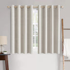 MIULEE Linen Textured Curtains for Bedroom Solid 100% Blackout Thermal by MIULEE