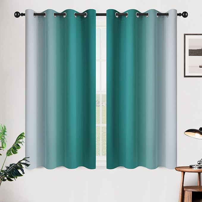 SimpleHome Ombre Room Darkening Curtains 45 inches Length - Image 2
