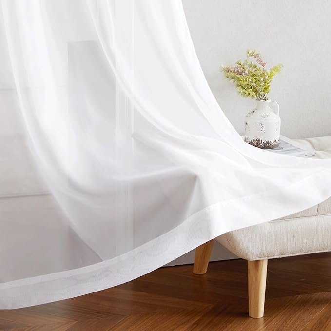 NICETOWN White Sheer Curtains 84 inches Long - Image 6