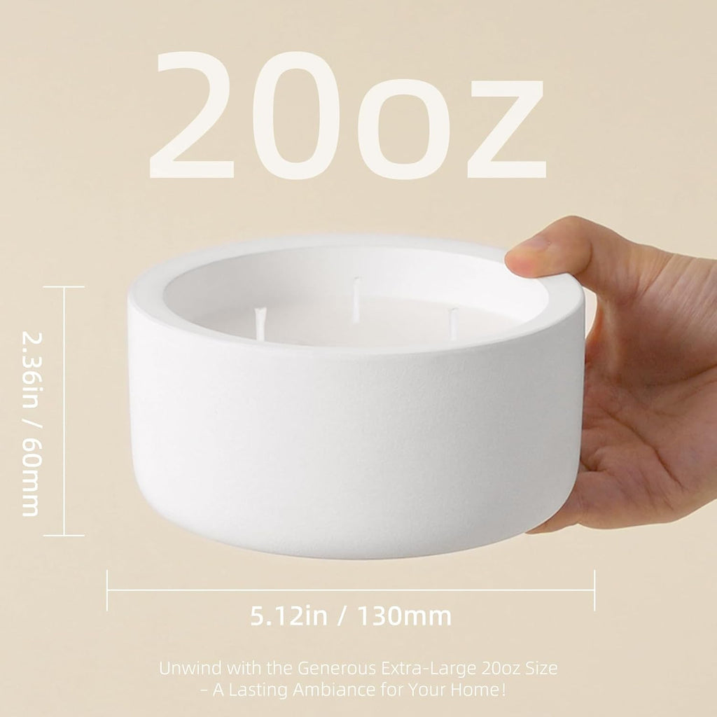 Viyffo 20oz Large White Fall Scented Candle for Women - Vanilla Dreamscape, 3 Wick Non Toxic Soy Candle, Matte Ceramic Jar, Luxury Home Fragrance, Elegant Room Decor & Premium Gift