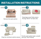 Turquoize 3 Piece Sofa Covers for 2 Cushion Couch Sofa Slipcover Soft Couch - Image 6