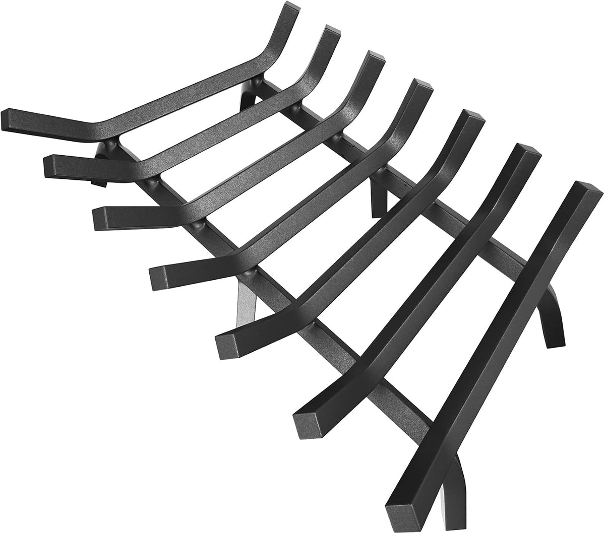 Mr IRONSTONE Fireplace Grate Fireplace Log Holder Solid Steel Heavy Duty Firewood Log Burning Rack Fire Grates for Outdoor Kindling Tools Pit Indoor Wrought Iron Wood Stove 17 inch