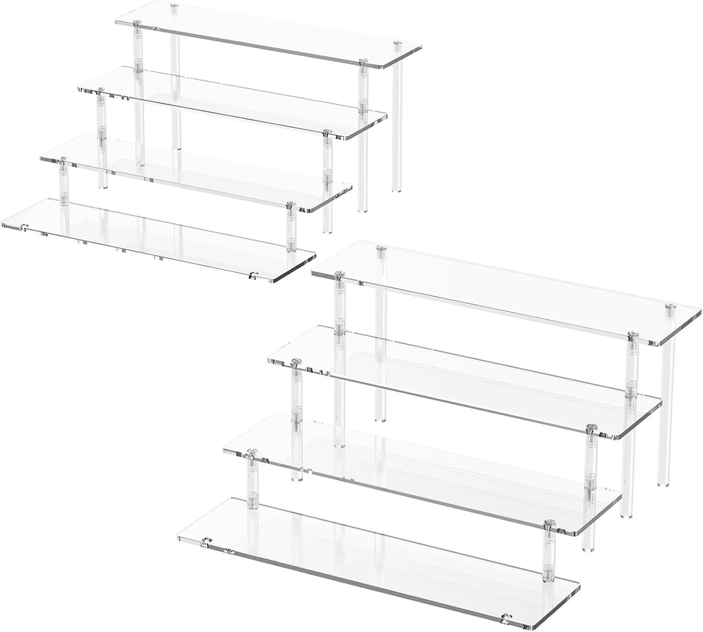 4 Tier Acrylic Display Risers, Clear Perfume Organizer, Cupcake Stand