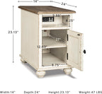 Signature Design by Ashley Chairside End Table with Charging Station