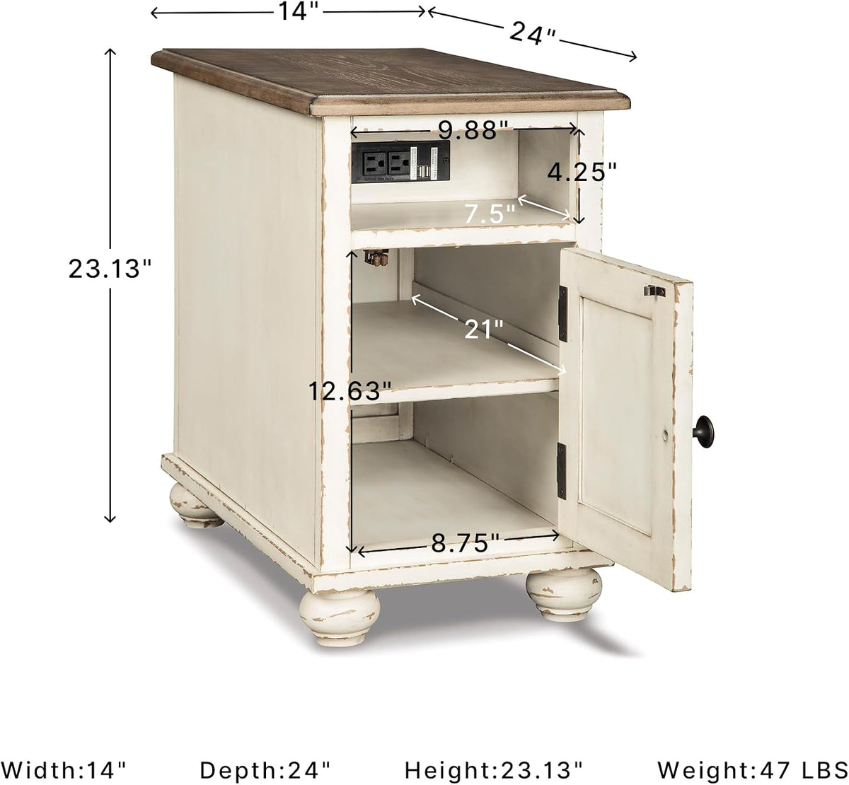 Signature Design by Ashley Chairside End Table with Charging Station