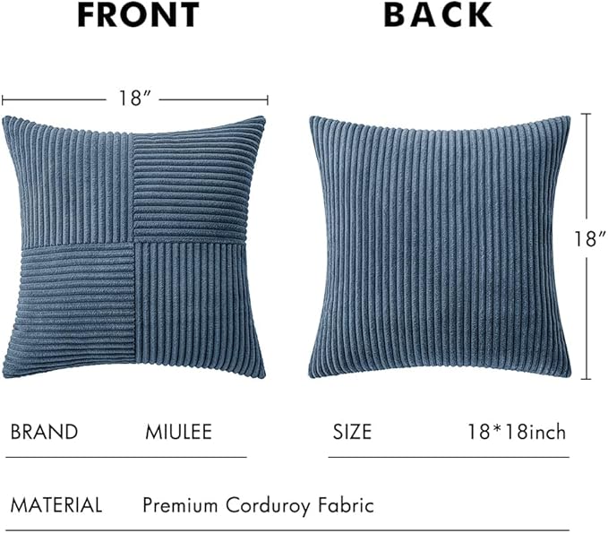 MIULEE Blue Decorative Throw Pillow Covers 18x18 Inch - Image 6