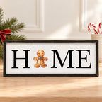 Christmas Tabletop Decor, Interchangeable HOME Sign Farmhouse Holiday Decor