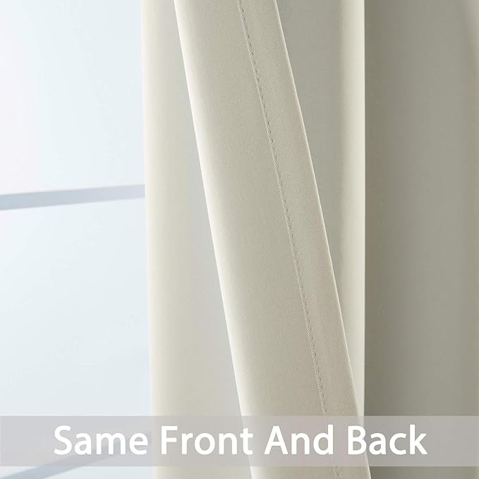 Yakamok Wide Thermal Blackout Patio Door Curtain Panel, Light Beige Grommet - Image 4