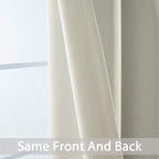Yakamok 36 Inch Room Darkening Curtains, Light Beige, 2 Panels - Image 6