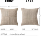 MIULEE Light Brown Decorative Throw Pillow Covers 16x16 Inch - Image 6
