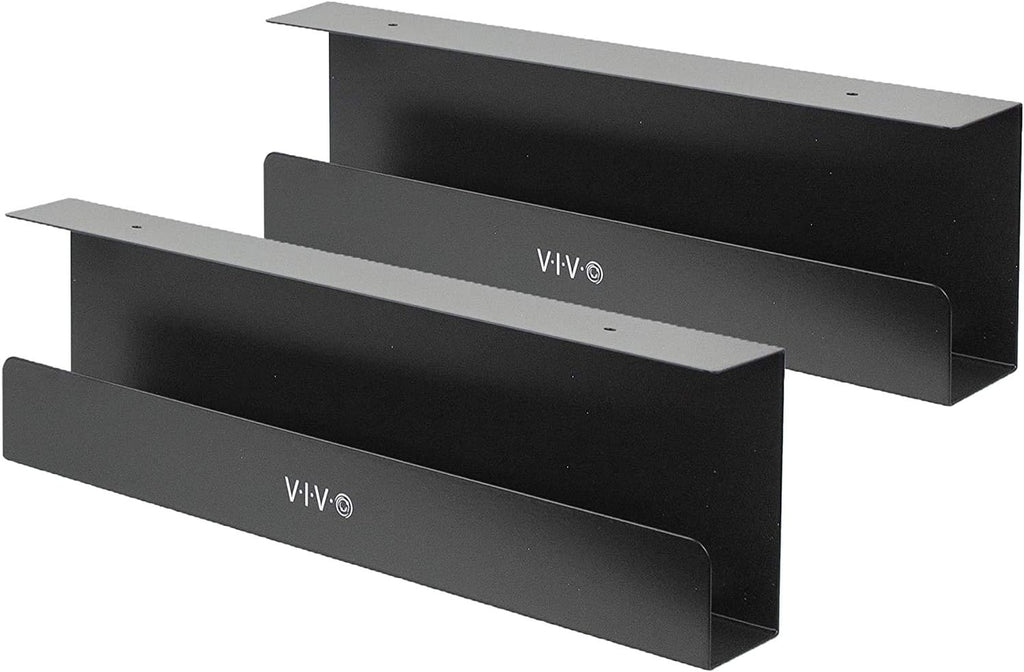 VIVO Extra Deep Under Desk Cable Management Tray, 16.5", 2 Pack