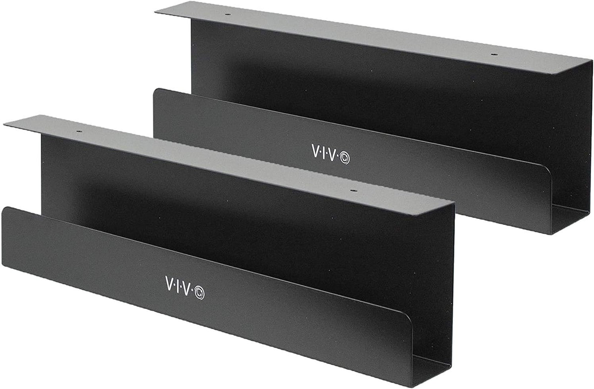 VIVO Extra Deep Under Desk Cable Management Tray, 16.5", 2 Pack