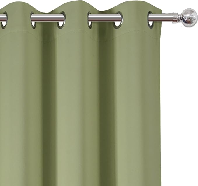 LEMOMO Blackout Curtains 42 x 63 inch/Sage Green Curtains Set of 2 - Image 6
