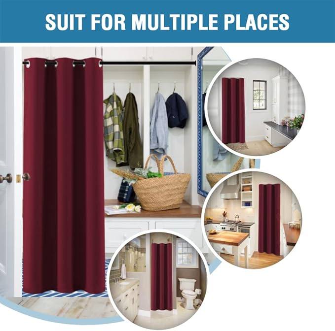 H.VERSAILTEX Christmas Doorway Curtain Blackout Door Curtain Room Divider - Image 5