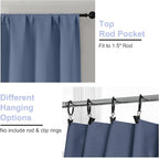 Simplebrand Ava Denim Blue Short Blackout Curtains - Image 3