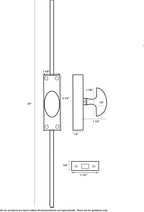 A29 Hardware 2 Feet Oval Style Iron Cremone Bolt for Cabinets, Black Powder Coat Finish