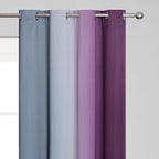 Estelar Textiler Purple and Grey Ombre Blackout Curtains 102 Inches Long - Image 4