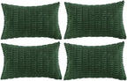 Fancy Homi Set of 4 Dark Green Lumbar Rectangle Decorative Throw Pillow Covers by Fancy+Homi