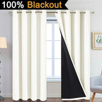 Yakamok 100% Cream Blackout Curtains - Image 2