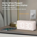 uscce Wooden Digital Alarm Clocks for Bedrooms with 0-100% Dimmable Display