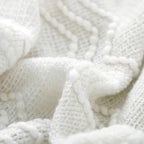 BOURINA Off White Throw Blanket 50x60 Inches Throw Textured Solid Soft Sofa - Image 7