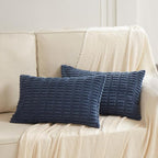 Fancy Homi 4 Packs Dusty Blue Decorative Throw Pillow Covers 12x24 Inch - Image 6