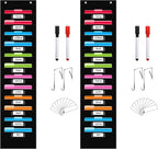 REGELETO 12 Pockets File Storage Pocket Chart with 12 Nametag Pockets,Hanging Wall File Organizer for Classroom and Office, Organize Your Assignments, Files, Scrapbooks, Paper (Black)