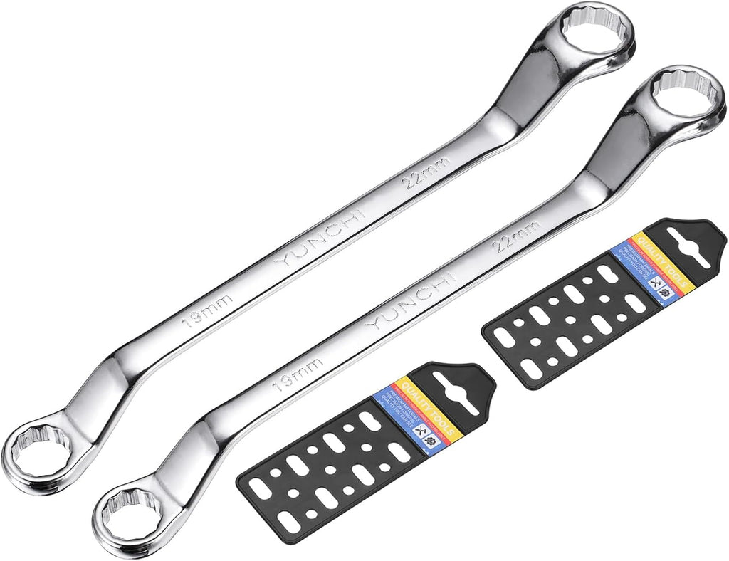 19x22mm Double Box End Wrench 12 Point 75 Degree Offset Wrench 2pcs