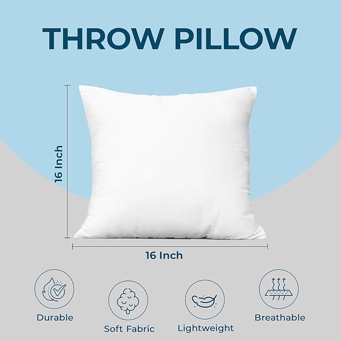 Utopia Bedding Throw Pillows – 16 x 16 Inches Down Alternative Pillows - Image 3