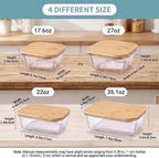 4 PCS Glass Food Storage Containers